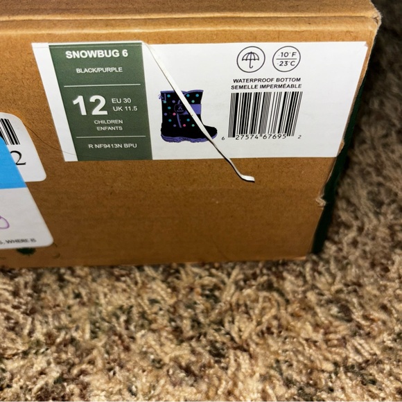 Kamik Little Girl's Snowbug 6 Snow Polka Dots Black Purple Size 12 New - Picture 2 of 6